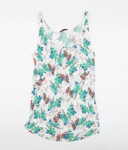 Womens UK Size M Oasis White Basic Tank