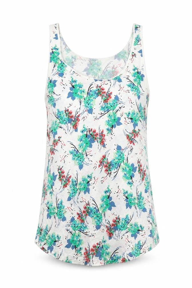 Womens UK Size M Oasis White Basic Tank