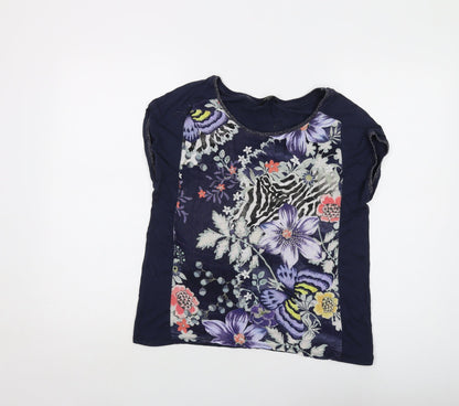 Womens UK Size M Desigual Blue Basic T-Shirt