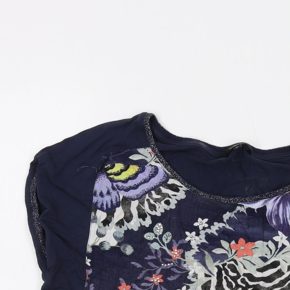 Womens UK Size M Desigual Blue Basic T-Shirt