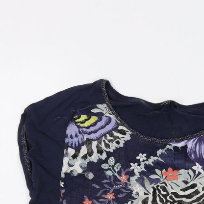 Womens UK Size M Desigual Blue Basic T-Shirt