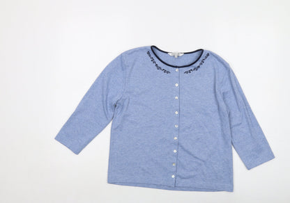 Womens UK Size S Carolyn Taylor Blue Basic T-Shirt