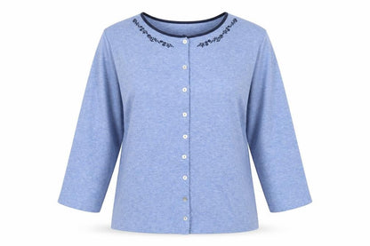 Womens UK Size S Carolyn Taylor Blue Basic T-Shirt