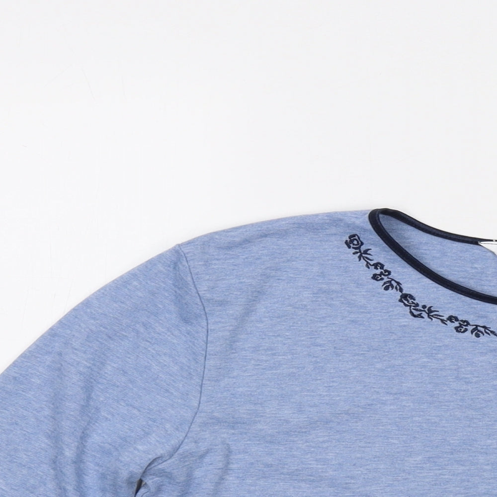 Womens UK Size S Carolyn Taylor Blue Basic T-Shirt