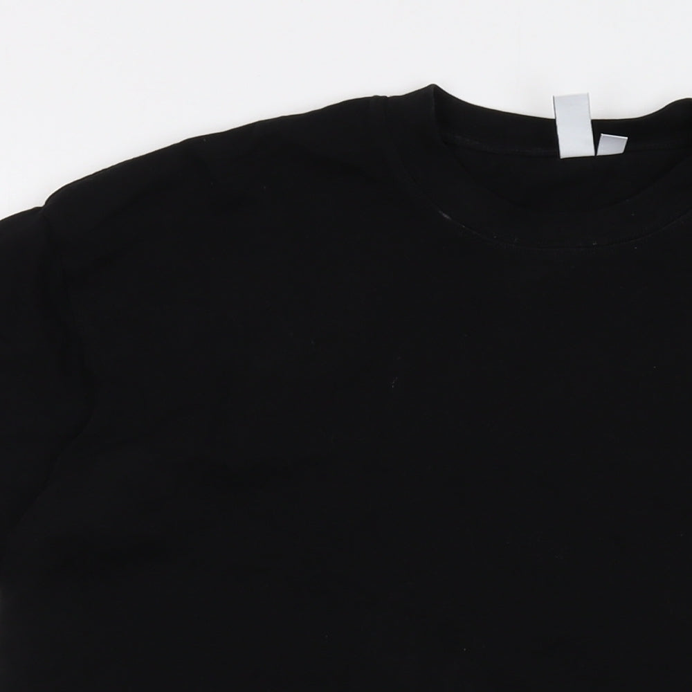 & Other Stories Mens Black Cotton T-Shirt Size XS Crew Neck