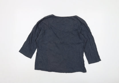 Womens UK Size 14 Mistral Blue Basic T-Shirt