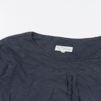 Womens UK Size 14 Mistral Blue Basic T-Shirt