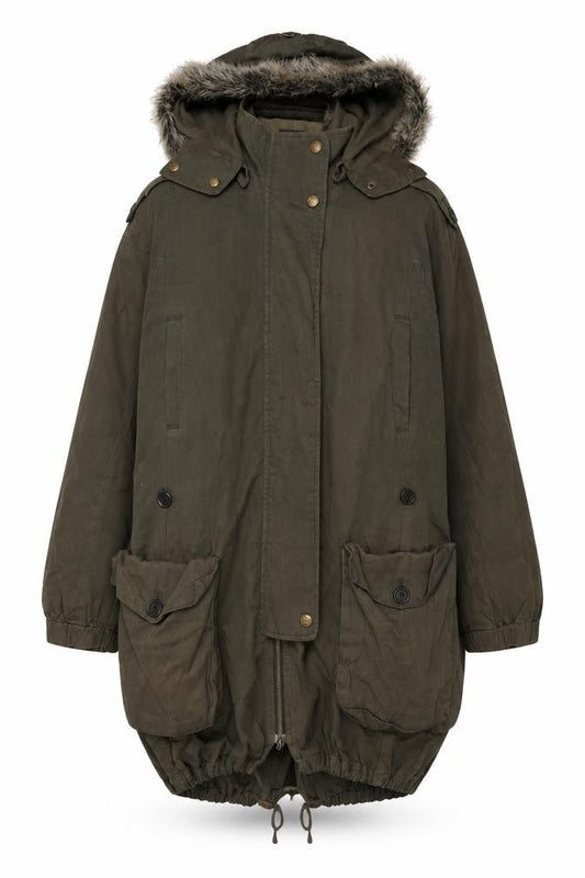 Witchery Womens Green Parka Jacket Size 10 Zip