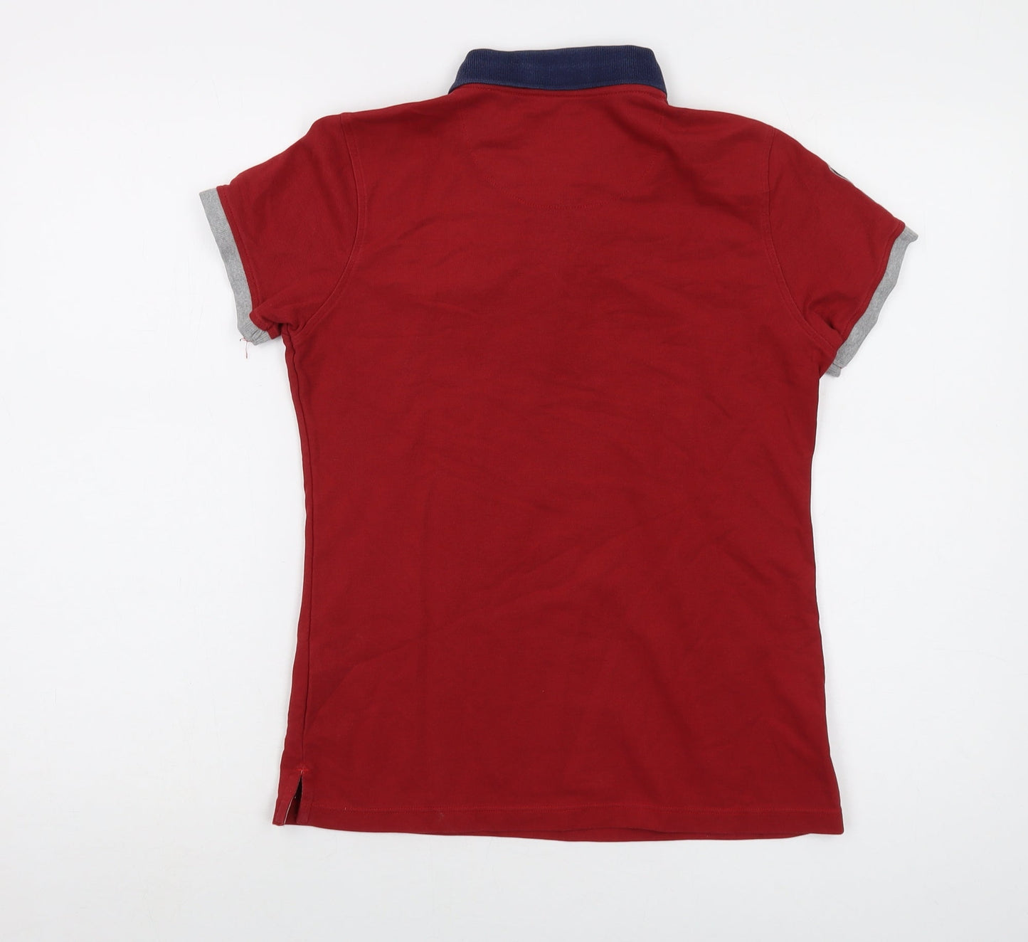 Modern Basic Womens Red Cotton Basic Polo Size M Collared