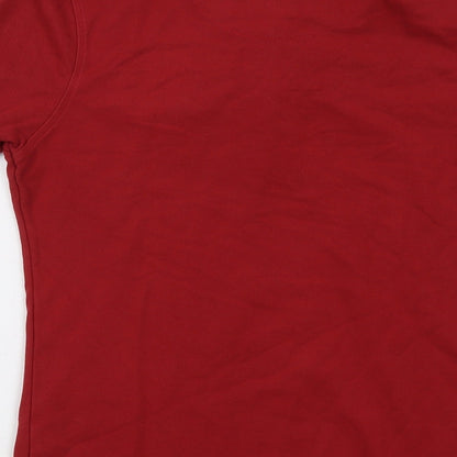 Modern Basic Womens Red Cotton Basic Polo Size M Collared