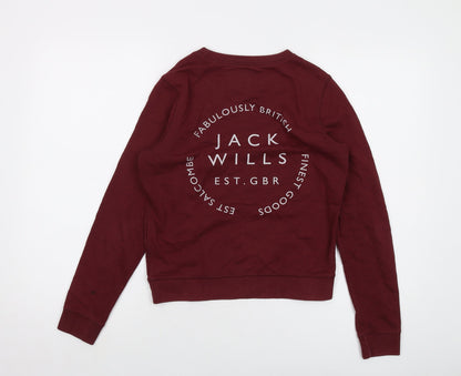 Womens UK Size 8 Jack Wills Red Pullover Sweatshirt