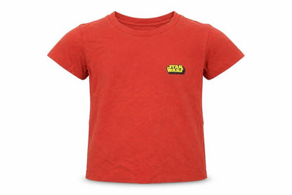 Front view of Star Wars girls’ orange cotton basic t-shirt, size 5-6, years crew neck pullover