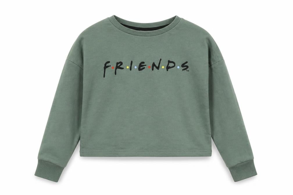 Friends Girls Green Cotton Pullover Sweatshirt Size 9-10 Years Pullover