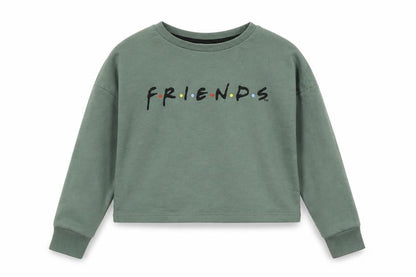 Friends Girls Green Cotton Pullover Sweatshirt Size 9-10 Years Pullover
