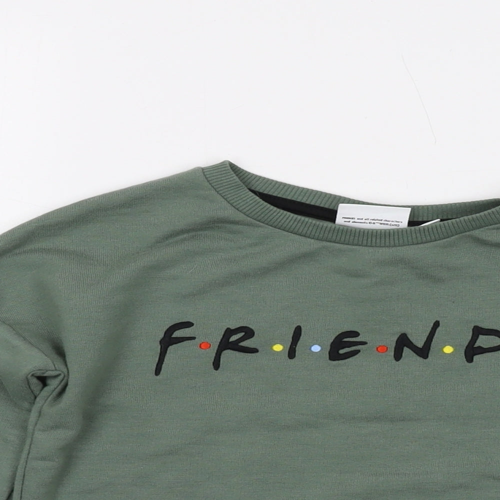 Friends Girls Green Cotton Pullover Sweatshirt Size 9-10 Years Pullover