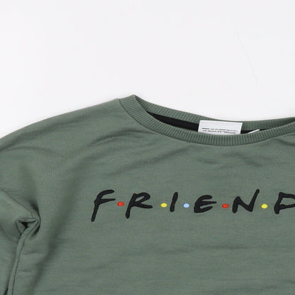 Friends Girls Green Cotton Pullover Sweatshirt Size 9-10 Years Pullover