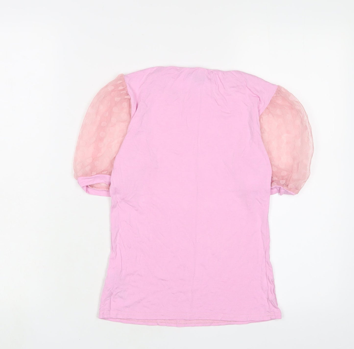 Womens UK Size 10 New Look Pink Basic T-Shirt