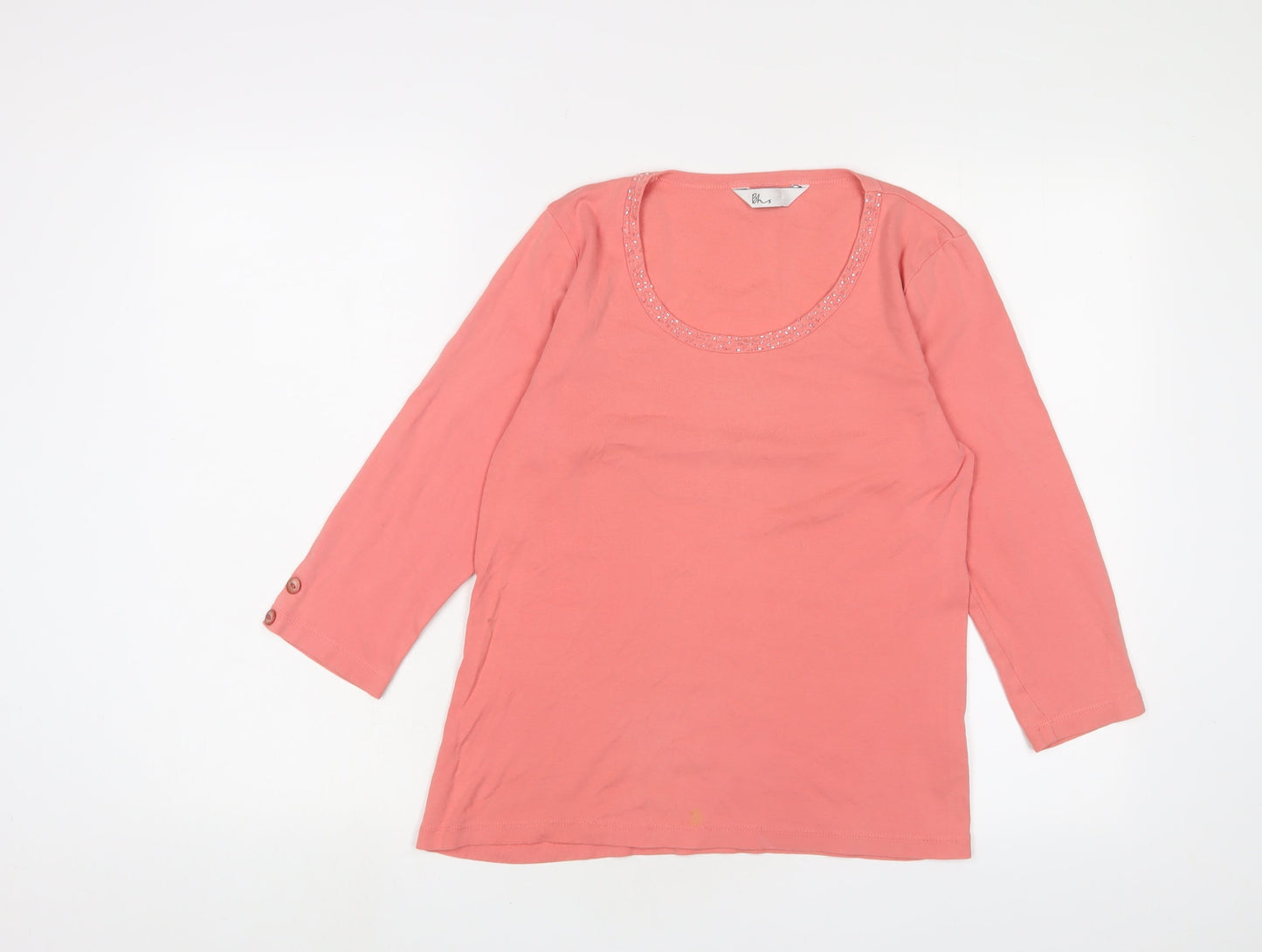 Womens UK Size 14 BHS Pink Basic T-Shirt
