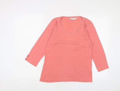 Womens UK Size 14 BHS Pink Basic T-Shirt