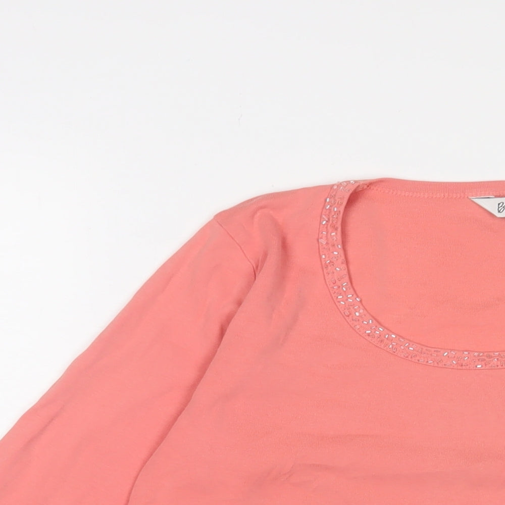 Womens UK Size 14 BHS Pink Basic T-Shirt