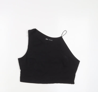 Womens UK Size S Zara Black Cropped Tank