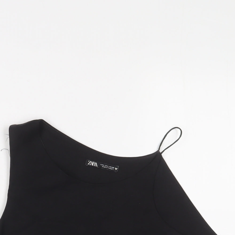 Womens UK Size S Zara Black Cropped Tank