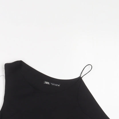 Womens UK Size S Zara Black Cropped Tank