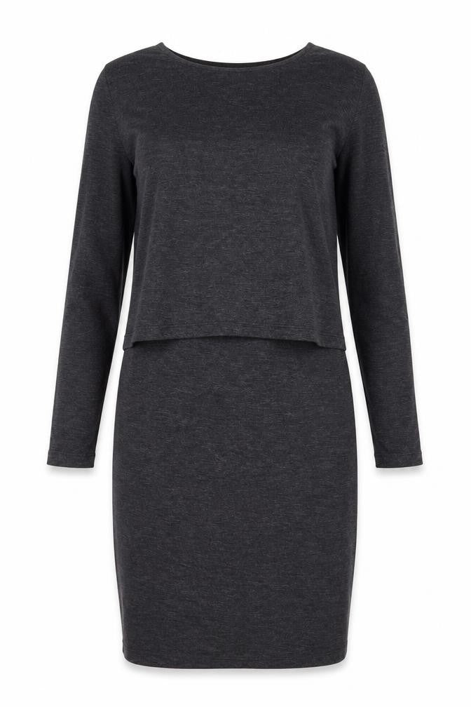 Grav & Willow Womens Grey Polyester A-Line Size 10 Boat Neck Pullover