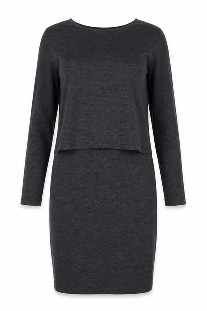 Grav & Willow Womens Grey Polyester A-Line Size 10 Boat Neck Pullover