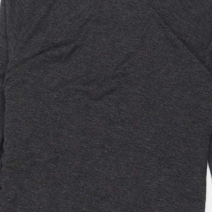 Grav & Willow Womens Grey Polyester A-Line Size 10 Boat Neck Pullover