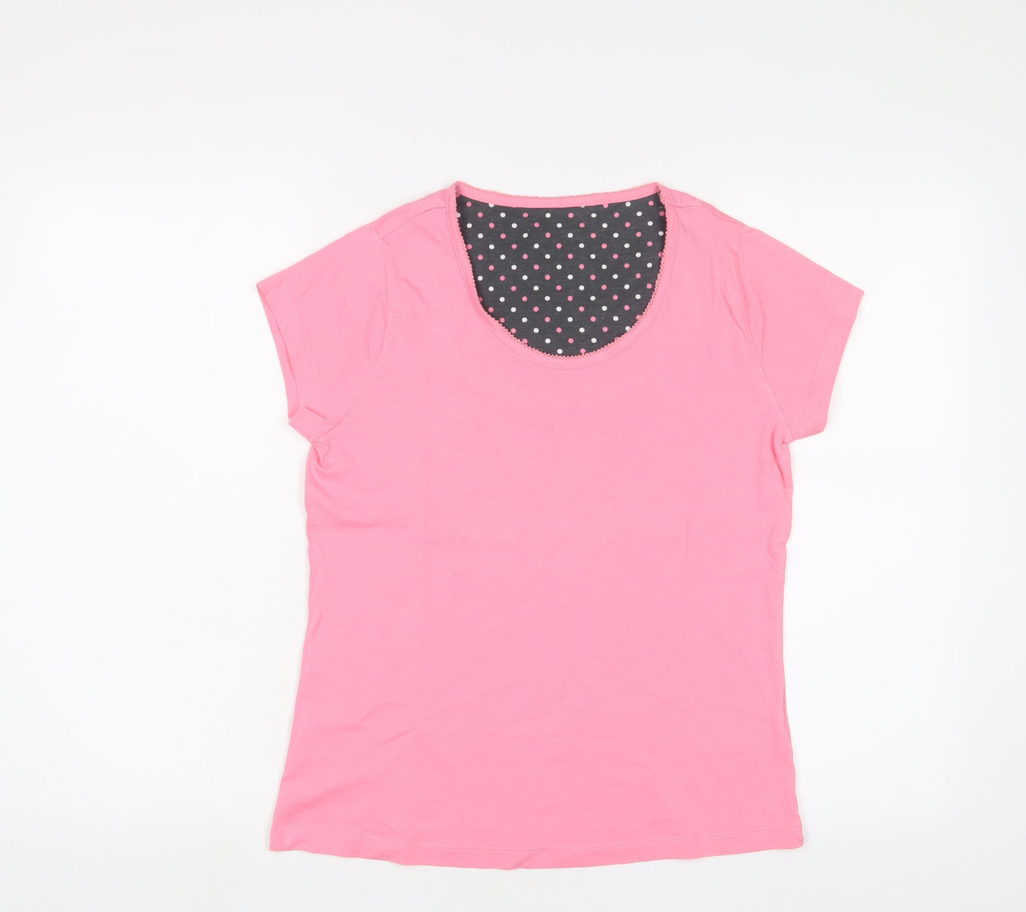 Marks and Spencer Womens Pink Solid Cotton Top Pyjama Top Size 6