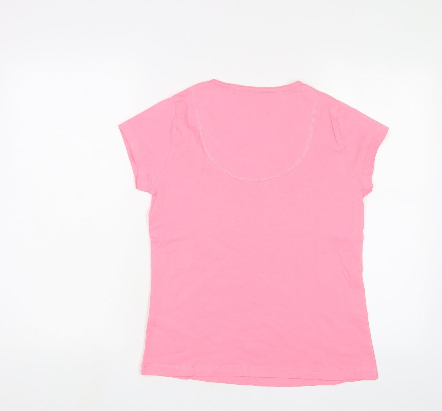 Marks and Spencer Womens Pink Solid Cotton Top Pyjama Top Size 6
