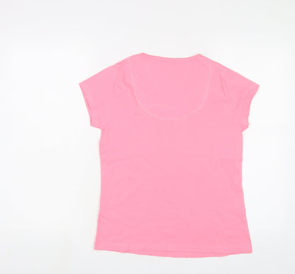 Marks and Spencer Womens Pink Solid Cotton Top Pyjama Top Size 6