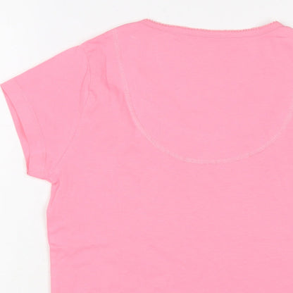 Marks and Spencer Womens Pink Solid Cotton Top Pyjama Top Size 6