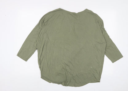 Womens UK Size 16 Dorothy Perkins Green Basic T-Shirt