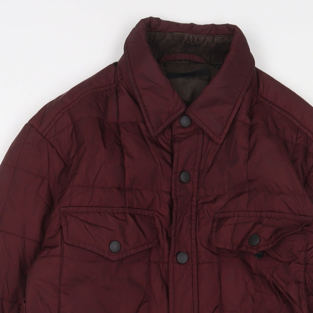 Mens UK Size S Uniqlo Red Quilted Coat