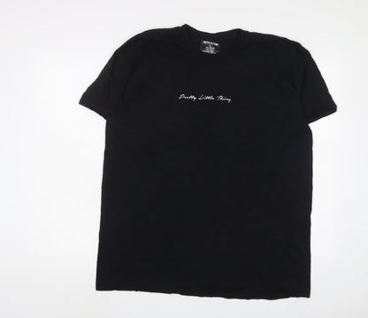 Womens UK Size L PRETTYLITTLETHING Black Basic T-Shirt