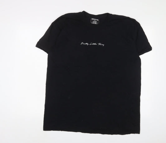 Womens UK Size L PRETTYLITTLETHING Black Basic T-Shirt