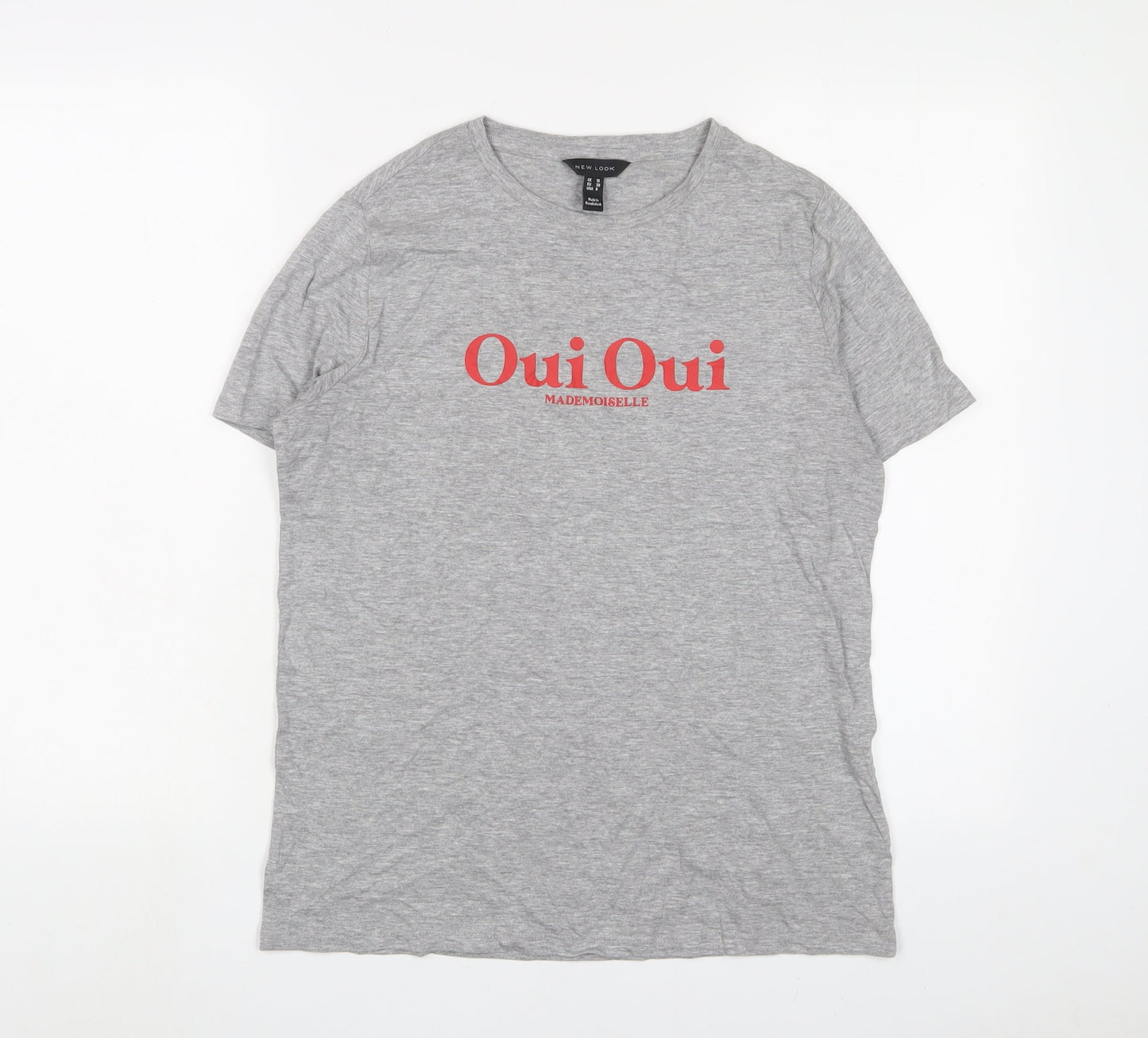 Womens UK Size 10 New Look Grey Basic T-Shirt