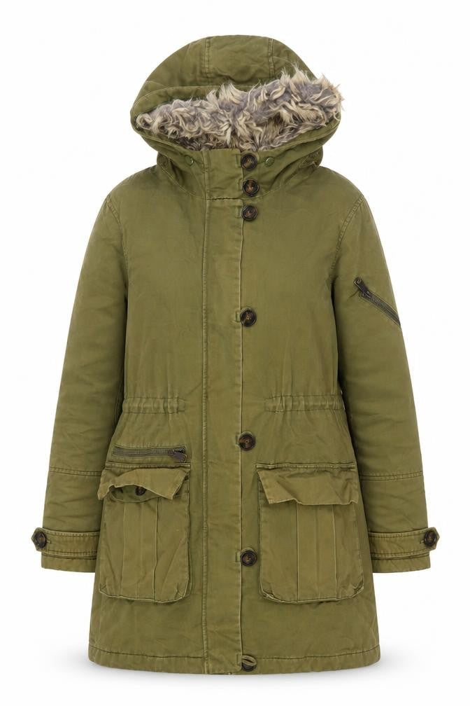 Womens UK Size 8 Topshop Green Parka Coat