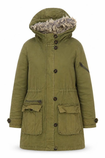 Womens UK Size 8 Topshop Green Parka Coat