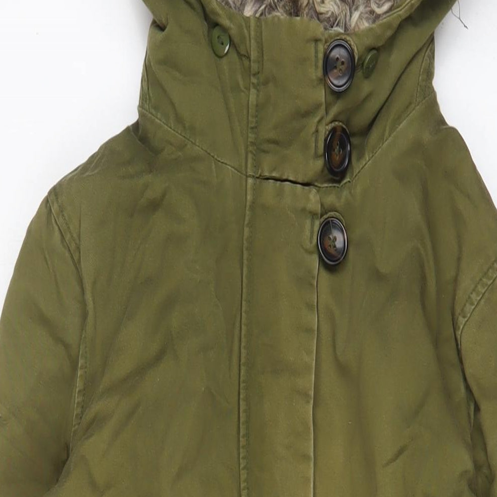 Womens UK Size 8 Topshop Green Parka Coat
