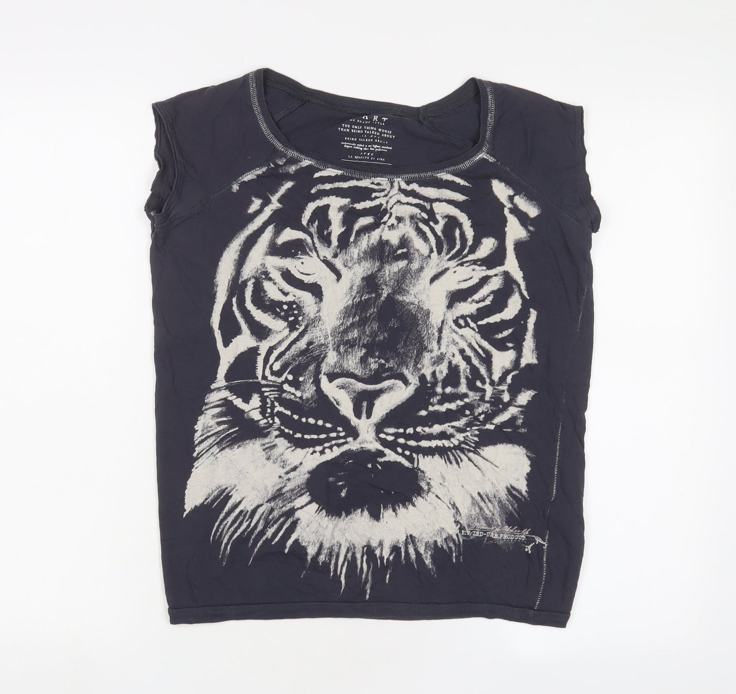 Womens UK Size 8 River Island Grey Basic Tank