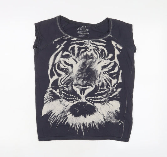 Womens UK Size 8 River Island Grey Basic Tank