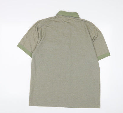 Gabicci Mens Green Cotton Polo Size M Collared Button