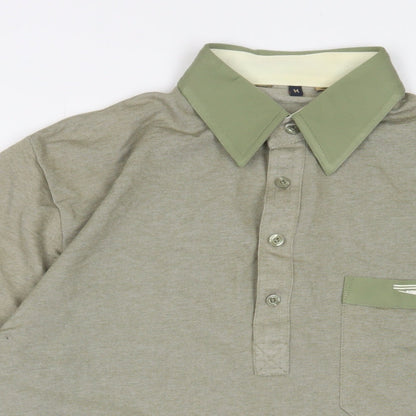 Gabicci Mens Green Cotton Polo Size M Collared Button