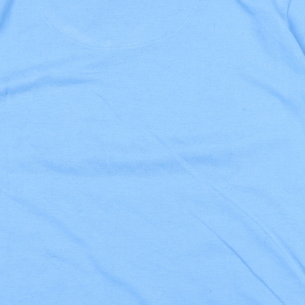 Reebok Womens Blue Polyester Basic T-Shirt Size XL V-Neck - Logo