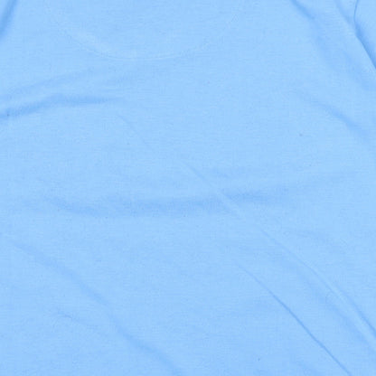 Reebok Womens Blue Polyester Basic T-Shirt Size XL V-Neck - Logo