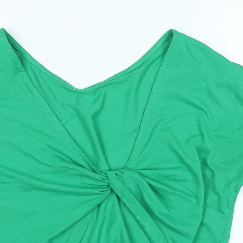 Womens UK Size S Monki Green Cropped T-Shirt