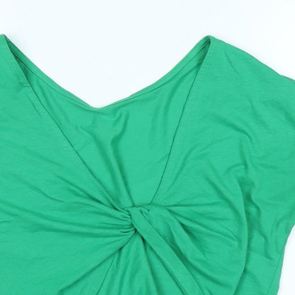 Womens UK Size S Monki Green Cropped T-Shirt
